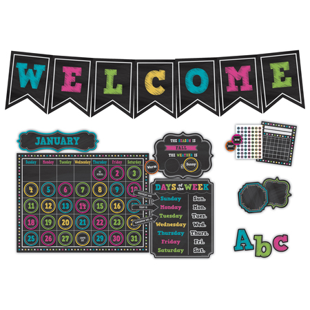 TEACHER CREATED RESOURCES Chalkboard Brights Classroom Set TCR9665